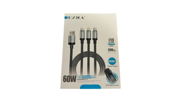 USB კაბელი სამი გადამყვანით